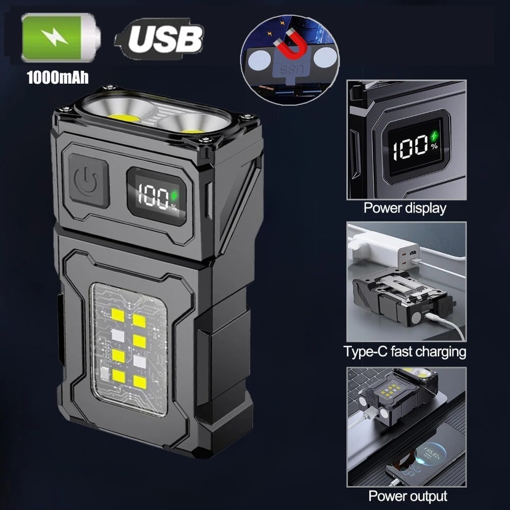 Keychain Flashlight - 180 ° Döndürülebilir LED El Feneri