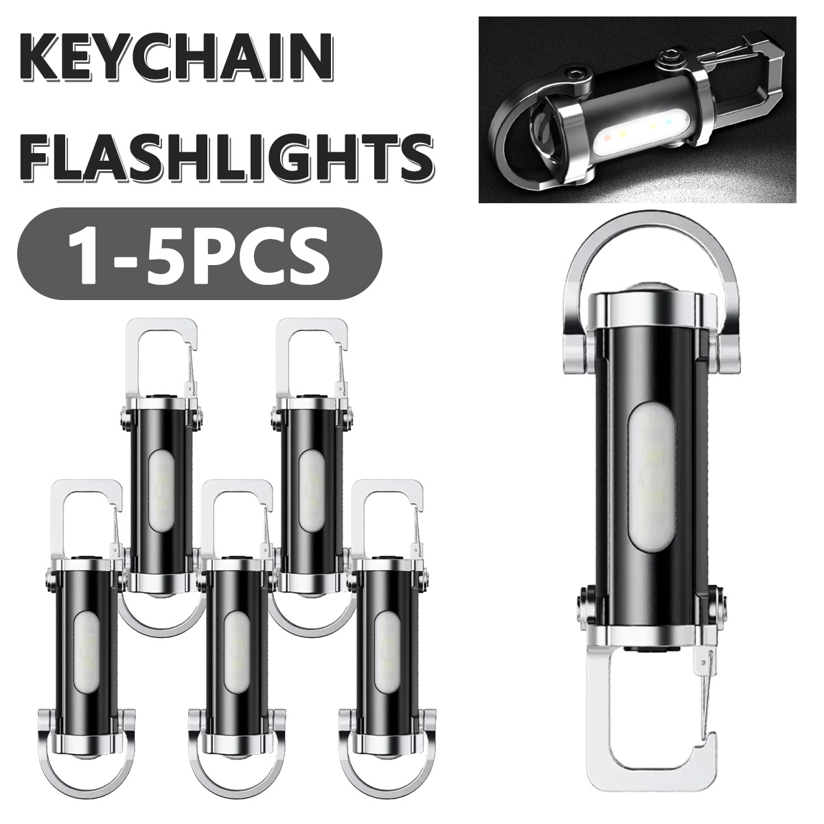 Keychain Flashlight - Güçlü EDC LED El Feneri Anahtarlık