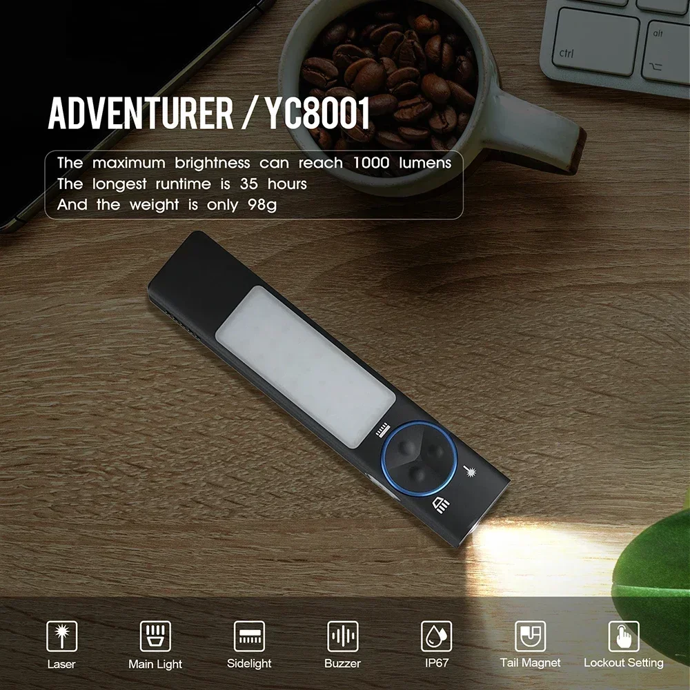 YC8001 1000LM Mini EDC El Fene - Keychain Flashlight incelemesi ve fiyatı
