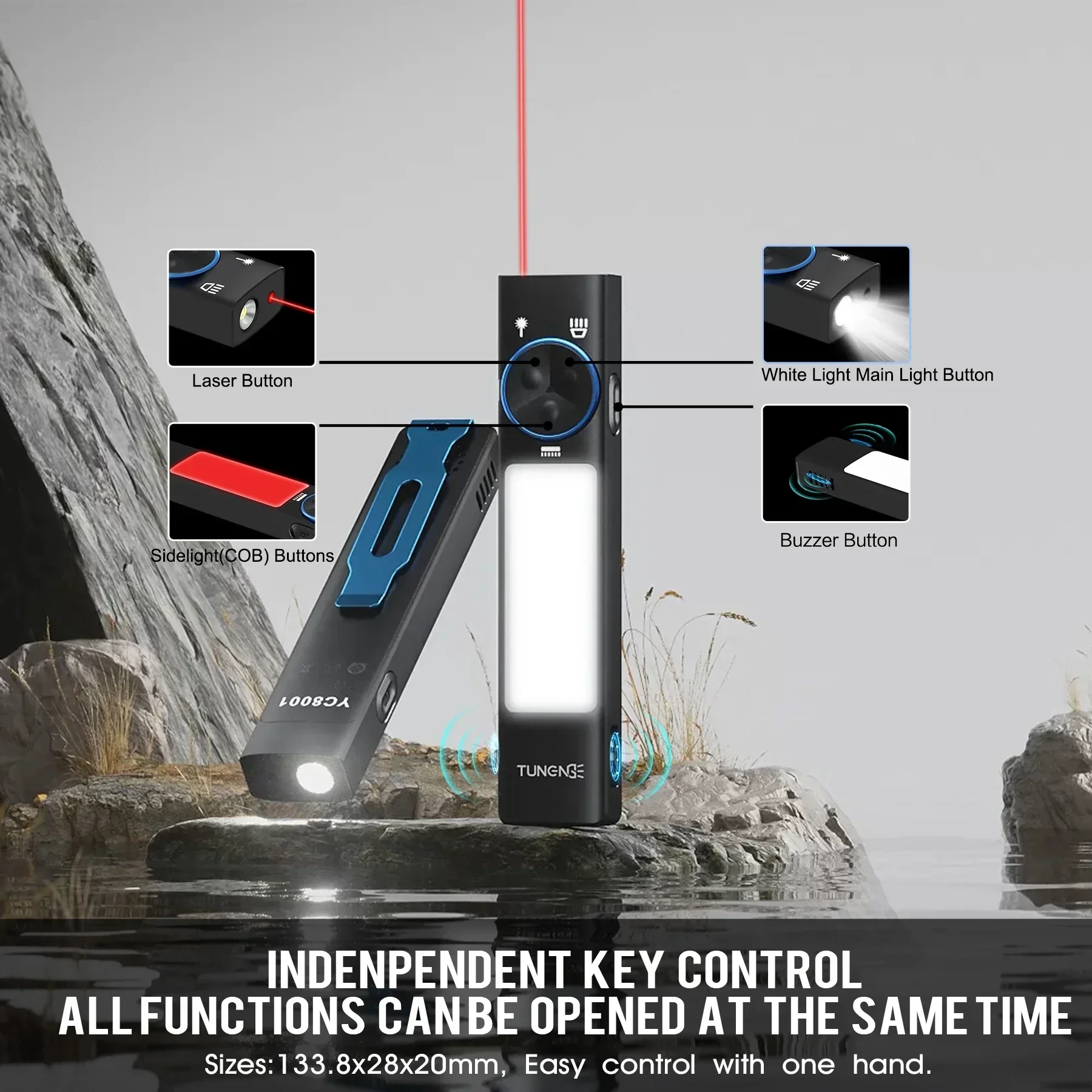 YC8001 1000LM Mini EDC El Fene - Keychain Flashlight incelemesi ve fiyatı