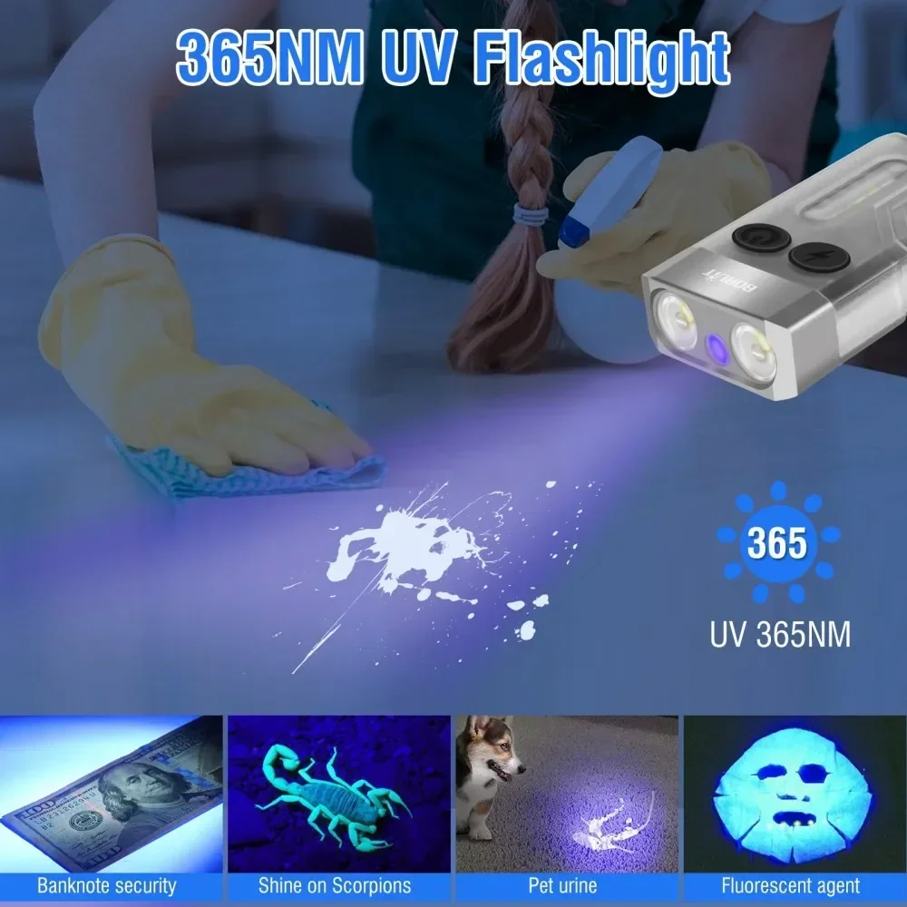 BORUiT V10 Anahtarlık UV LED E - Keychain Flashlight incelemesi ve fiyatı